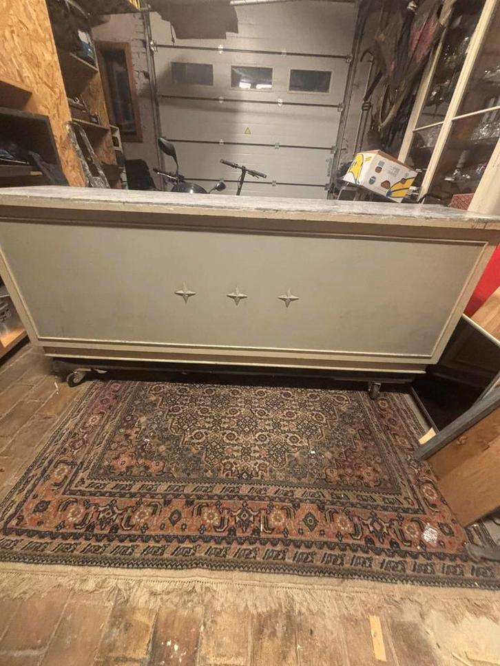 Vintage patisserie toog marmeren blad–232cm–toonbank /horeca, Zakelijke goederen, Horeca | Meubilair en Inrichting, Meubilair