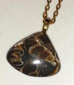 Ketting edelsteen hanger turitella agaat, Neuf, Pierre ou Minéral, Brun, Avec pendentif