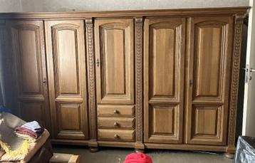 Massief eiken slaapkamer met 2-persoonsbed beschikbaar voor biedingen