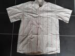 Marena beige hemd met rode en blauwe lijnen met korte mouwen, Gedragen, Marena, Beige, Halswijdte 39/40 (M)
