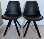 6 zwarte eetkamerstoelen, Huis en Inrichting, Ophalen, Kunststof, Gebruikt, Zwart