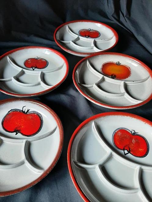 5 zeldzame vintage keramieken borden Carstens W.-Germany, Antiek en Kunst, Curiosa en Brocante, Ophalen of Verzenden