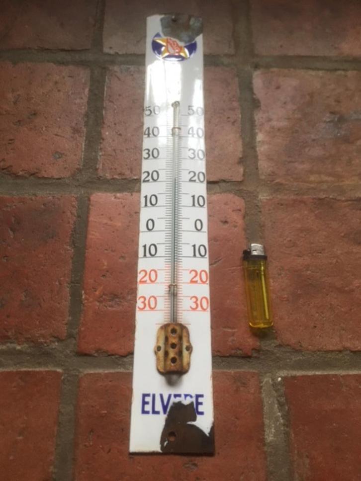 Emaille thermometer LVP fruit jaren 20-30, Verzamelen, Merken en Reclamevoorwerpen, Gebruikt, Reclamebord, Ophalen of Verzenden