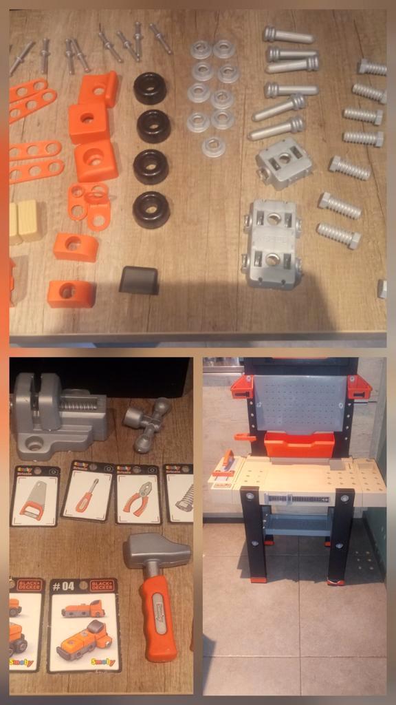 Smoby black and decker werktafel, Kinderen en Baby's, Speelgoed | Speeltafels, Gebruikt, Ophalen of Verzenden