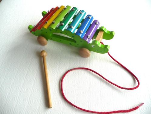 Houten muziek instrumenten (3 stuks), Kinderen en Baby's, Speelgoed | Educatief en Creatief, Zo goed als nieuw, Ontdekken, Met geluid
