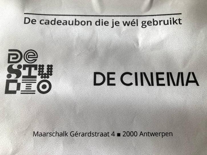 cadeaubon 'De cinema' (waarde van 9 euro) ruilen, Tickets en Kaartjes, Kortingen en Cadeaubonnen, Eén persoon, Cadeaubon