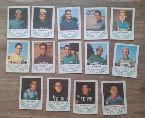 Genre Panini 14 fietsafbeeldingen uit de jaren 30 gedrukt Ne, Hobby en Vrije tijd, Stickers en Plaatjes, Gebruikt, Ophalen of Verzenden