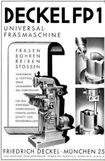 Antieke Industriële Boor - Freesmachine Friedrich Deckel FP1