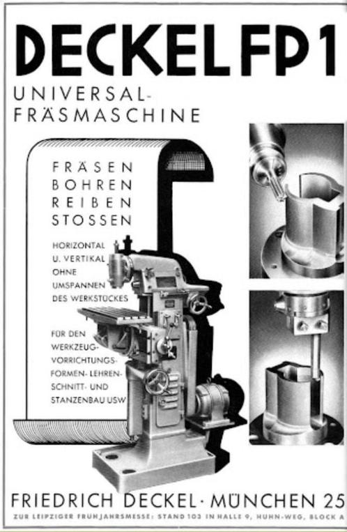 Antieke Industriële Boor - Freesmachine Friedrich Deckel FP1, Antiek en Kunst, Curiosa en Brocante, Ophalen