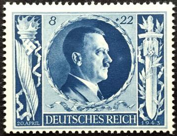Verjaardagszegel A.Hitler 1943 POSTFRIS