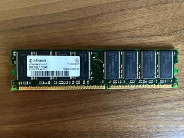Infineon 512M DDR PC3200, Informatique & Logiciels, Mémoire RAM, DDR, Utilisé, Desktop, Enlèvement