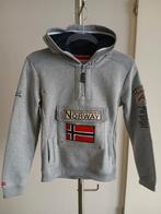 Fleece sweater/hoodie jongens, met capuchon, grijs, maat 164, Garçon, Pull ou Veste, Comme neuf, Enlèvement