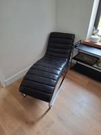 Lounge chair zwart leder, Ophalen, Zo goed als nieuw