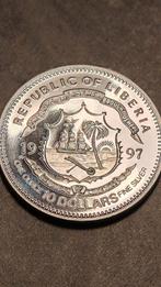 Liberia,10 Dollars 1997,1OZ 999% zilver proof.., Enlèvement ou Envoi, Autres pays, Monnaie en vrac, Argent