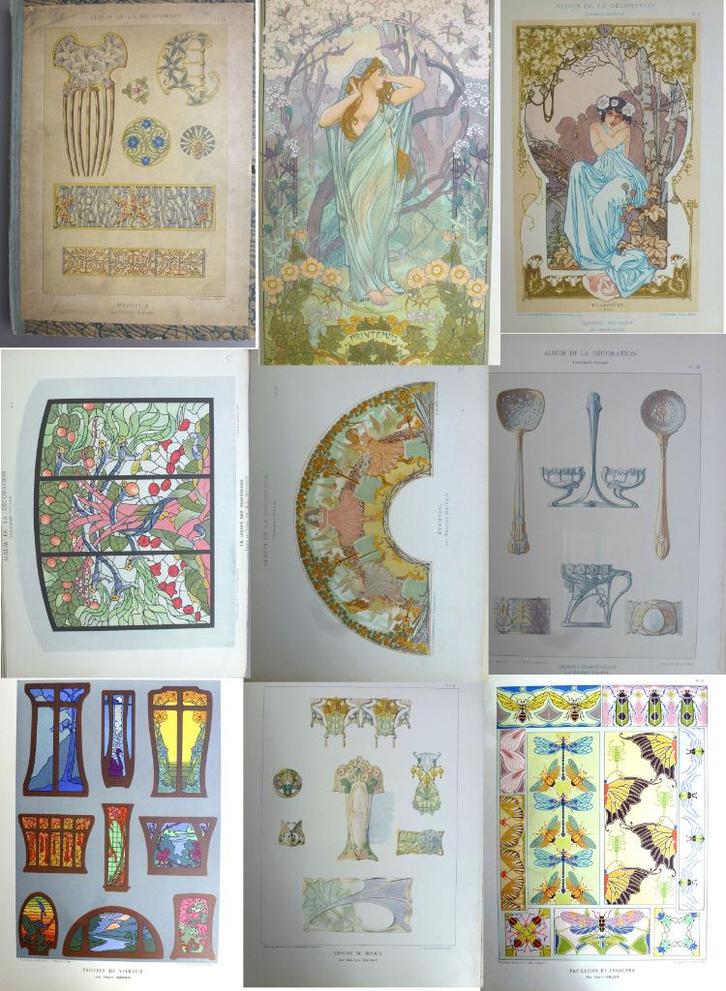 Album De La Décoration - Art Nouveau - 3de vol - 60 platen, Antiek en Kunst, Kunst | Tekeningen en Fotografie, Ophalen of Verzenden