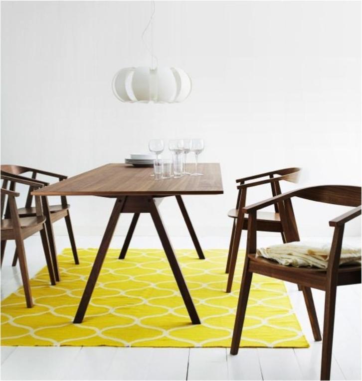 Eettafel & 4 stoelen IKEA Stockholm 2013, Huis en Inrichting, Tafels | Eettafels, Gebruikt, 50 tot 100 cm, 150 tot 200 cm, Vijf personen of meer
