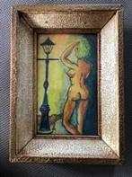 Aquarel Naakt aan lantaarn, 1974, Ophalen of Verzenden