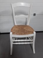 eiken stoel met rieten zitting,vintage, Huis en Inrichting, Stoelen, Ophalen, Wit, Hout, Zo goed als nieuw