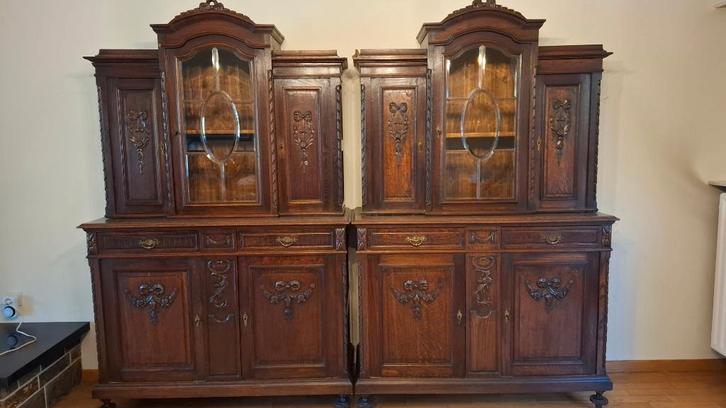 Twee Antieke Buffetkasten, Maison & Meubles, Armoires | Buffets, Utilisé, 200 cm ou plus, 100 à 150 cm, 25 à 50 cm, Avec tiroir(s)