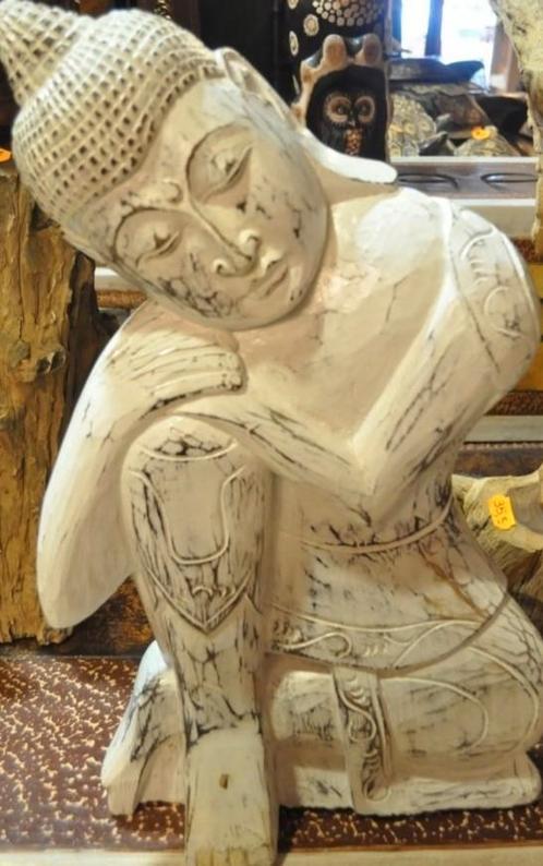 Bouddha relax en bois d albesia 40 cm, Antiek en Kunst, Kunst | Beelden en Houtsnijwerken