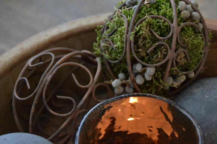DRAADBOL-DRAADBAL~ ijzer roest~ LANDELIJK STOER, Huis en Inrichting, Woonaccessoires | Overige, Nieuw, Ophalen of Verzenden