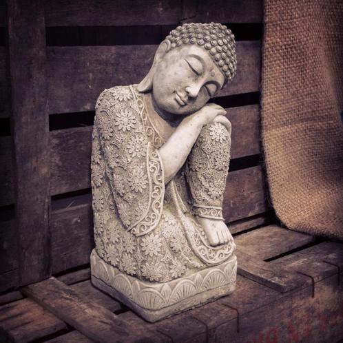 Betonnen tuinbeeld - Boeddha slapend, Jardin & Terrasse, Statues de jardin, Neuf, Bouddha, Béton, Enlèvement ou Envoi