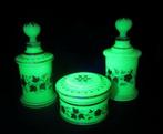Antieke uranium vaseline opaline glazen set, 19e E, Antiek en Kunst, Verzenden