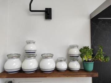 7 retro IKEA emaille voorraadpotten ZGAN beschikbaar voor biedingen