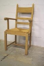 oude blank eiken bureau-/arm stoel met rieten zit, Antiek en Kunst, Antiek | Meubels | Stoelen en Sofa's, Ophalen
