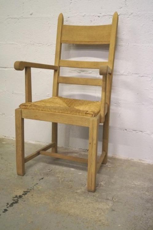 vieux bureau/fauteuil en chêne blanc avec assise en osier, Antiquités & Art, Antiquités | Meubles | Chaises & Canapés, Enlèvement