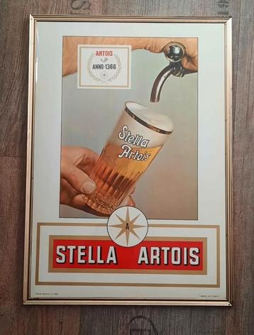 Panneau publicitaire Stella Artois avec timbre fiscal 1967, Enlèvement ou Envoi, Comme neuf, Panneau publicitaire