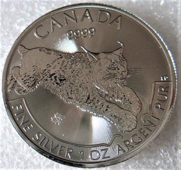 Canada Lynx 2017, 1oz zilver .9999 UNC in capsule