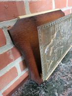 Dagbladhouder in hout en koper B38cmxH34cm, Huis en Inrichting, Woonaccessoires | Krantenbakken en Lectuurbakken, Ophalen, Gebruikt