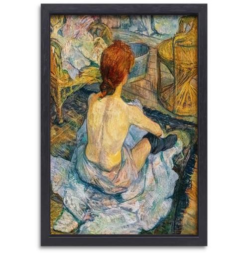 Roodharige - Henri de Toulouse-Lautrec canvas + baklijst 60x, Huis en Inrichting, Woonaccessoires | Wanddecoraties, Nieuw, Verzenden