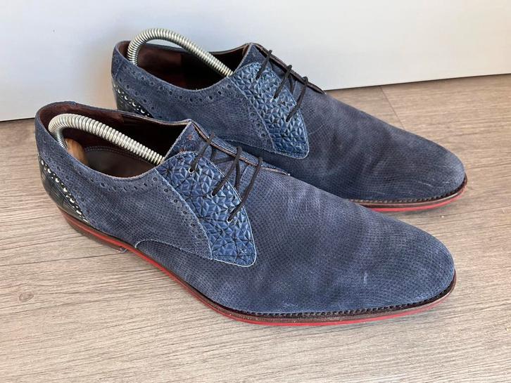 Floris van Bommel herenschoenen maat 9 / 43, Kleding | Heren, Schoenen, Zo goed als nieuw, Veterschoenen, Blauw, Ophalen of Verzenden