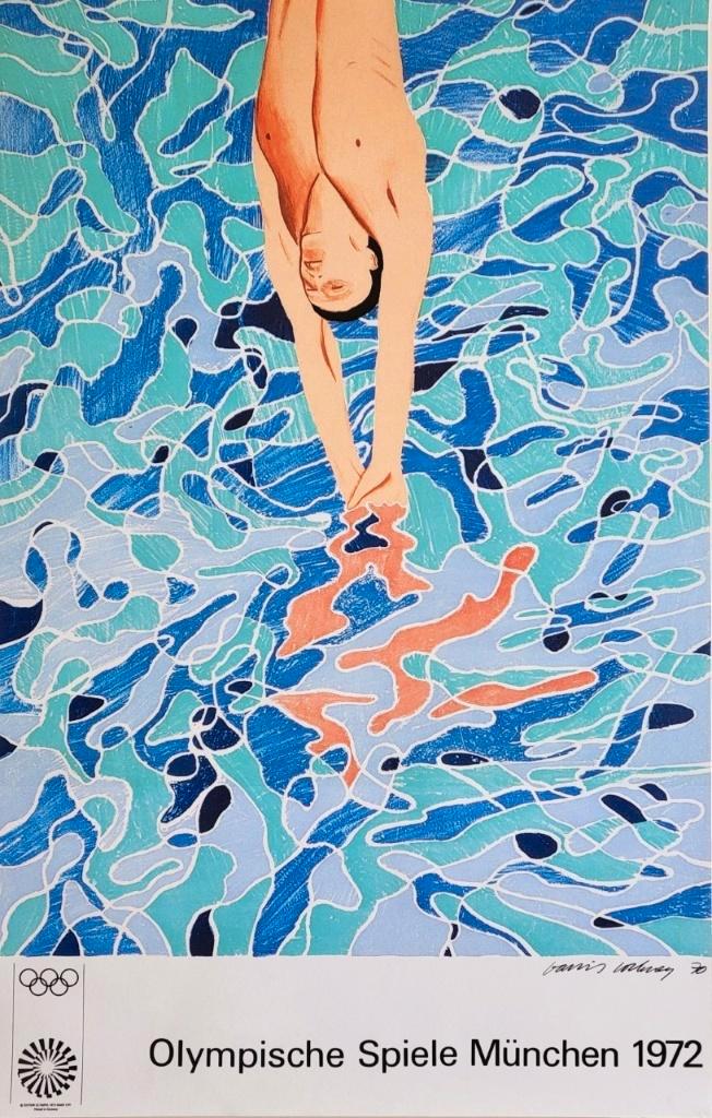David Hockney - Plongeur - Jeux olympiques de 1972, Antiquités & Art, Art | Lithographies & Sérigraphies, Envoi