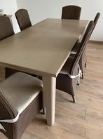 Eiken eettafel + 6 stoelen, Huis en Inrichting, Ophalen, Gebruikt, Landelijk, 4 tot 6 stoelen