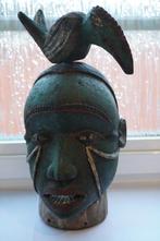 Afrikaans masker met een neushoornvogel op het hoofd, Antiek en Kunst, Ophalen of Verzenden