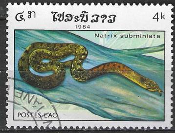Laos 1984 - Yvert 602 - Reptielen - Natrix subminiata (ST) beschikbaar voor biedingen