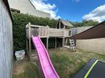 Speelhuisje met tunnel, zandbak en glijbaan., Kinderen en Baby's, Ophalen, Gebruikt, Hout