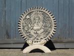 Ornament Ganesha - vol steen - grijs met zwart, Antiek en Kunst, Ophalen of Verzenden
