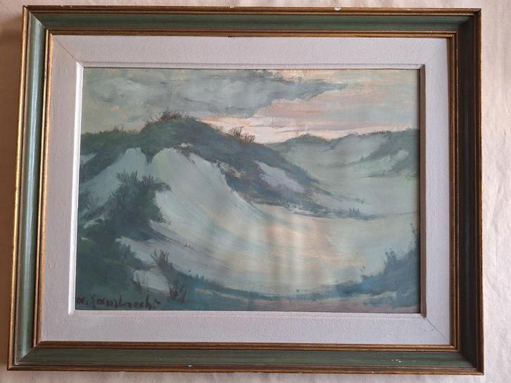 Expressionisme: Duinenlandschap aan Belgische kust Lambrecht, Antiek en Kunst, Kunst | Schilderijen | Klassiek, Ophalen of Verzenden