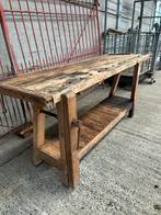 Grote antieke mooie geleefde werkbank 2m50, Doe-het-zelf en Bouw, Werkbanken, Ophalen, Gebruikt, Bankschroef