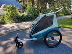 fietskar Thule Coaster XT dubbelzits fietstrailer - groen, Fietsen en Brommers, Ophalen, Gebruikt, Minder dan 20 kg, Opvouwbaar