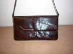 Bruine slangenlederen handtas, avondtas, clutch, Ophalen of Verzenden, Handtas