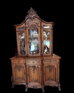 grote Luikse deux corps vitrinekast., Huis en Inrichting, Kasten | Vitrinekasten, Ophalen, Retrohouse@telenet.be, Gebruikt, Eikenhout