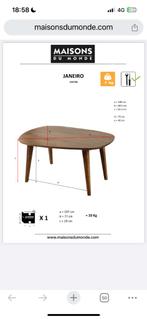 Table basse de salon en bois de manguier teintè, Comme neuf, 100 à 150 cm, Autres matériaux, Ovale