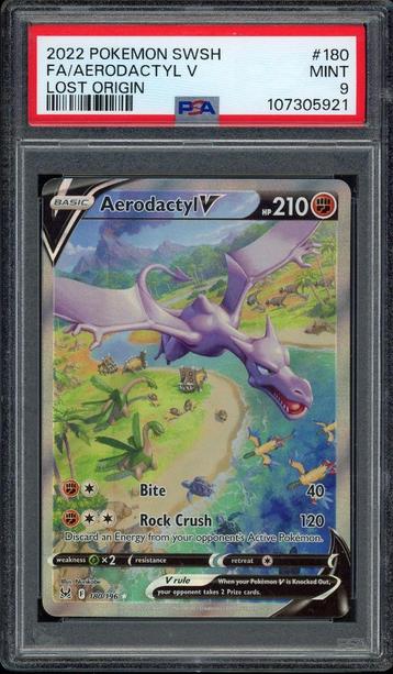 Aerodactyl V PSA 9 - 180/196 - Sword & Shield - Lost Origin beschikbaar voor biedingen