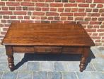 Massief eiken salontafel met schuif, Huis en Inrichting, Tafels | Salontafels, Ophalen, Zo goed als nieuw