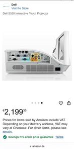 Nieuwe DELL S520 interactive beamer (nieuwprijs 2000eu+), Neuf, HD (720), Enlèvement, DLP